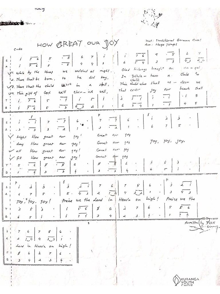 How great our joy pdf