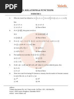 Sets, Relations & Functions - Exercise 1