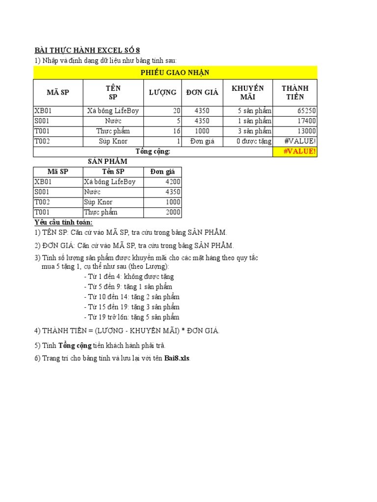 Bai T - P Excel - 3 | PDF