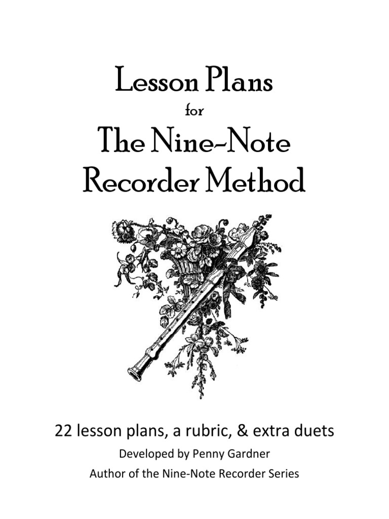 9N Lesson Plans PDF Recorder (Musical Instrument) Lesson Plan