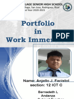 Facistol Anjello J. Jello Work Immersion Portfolio