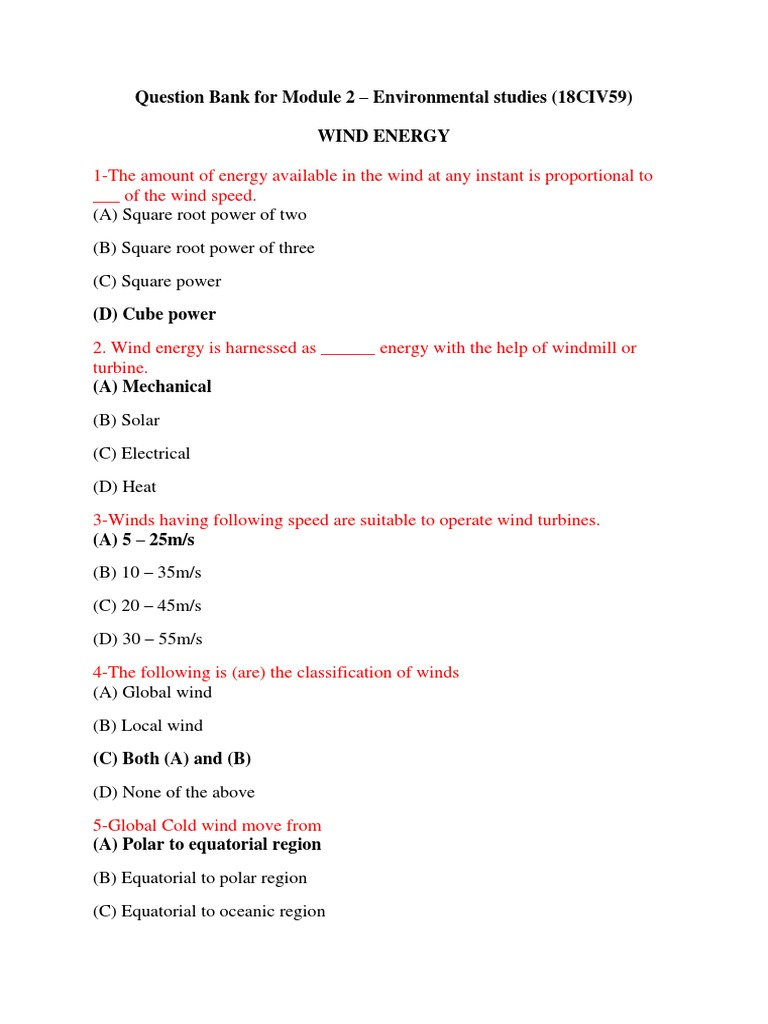 Env Module 2 Question Bank | PDF | Emissions Trading | Solar Power
