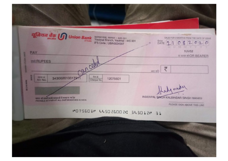 Cancelled Cheque PDF
