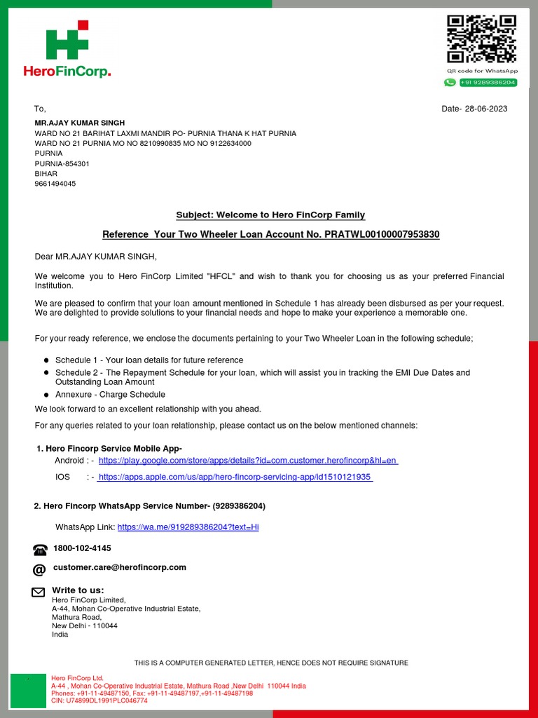 Welcome Letter | PDF | Banks | Personal Finance