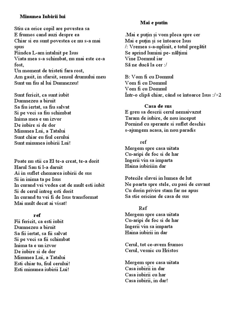 Minunea Iubirii Lui | PDF