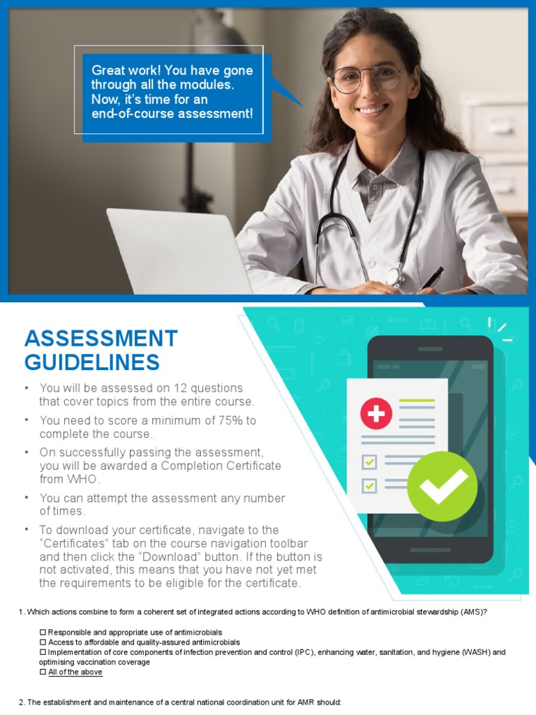 WHO Course Completion Guide | PDF | Antimicrobial | Antimicrobial ...
