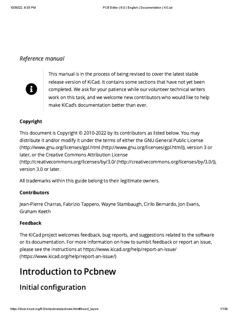 PCB Editor - 6.0 - English - Documentation - KiCad | PDF | Keyboard