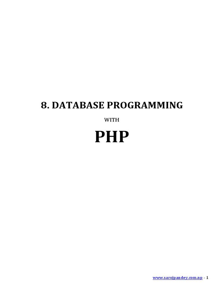 CH8 - Database Programming | PDF | Databases | Sql