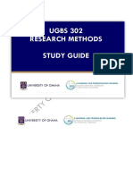 Study Guide - UGBS 302 Research Methods
