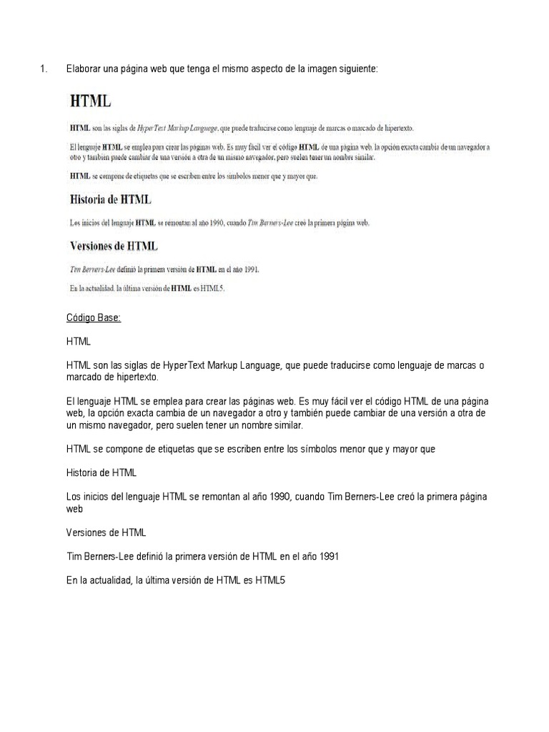 Ejercicios Practicos Html5 Pdf Red Mundial Internet Y Web