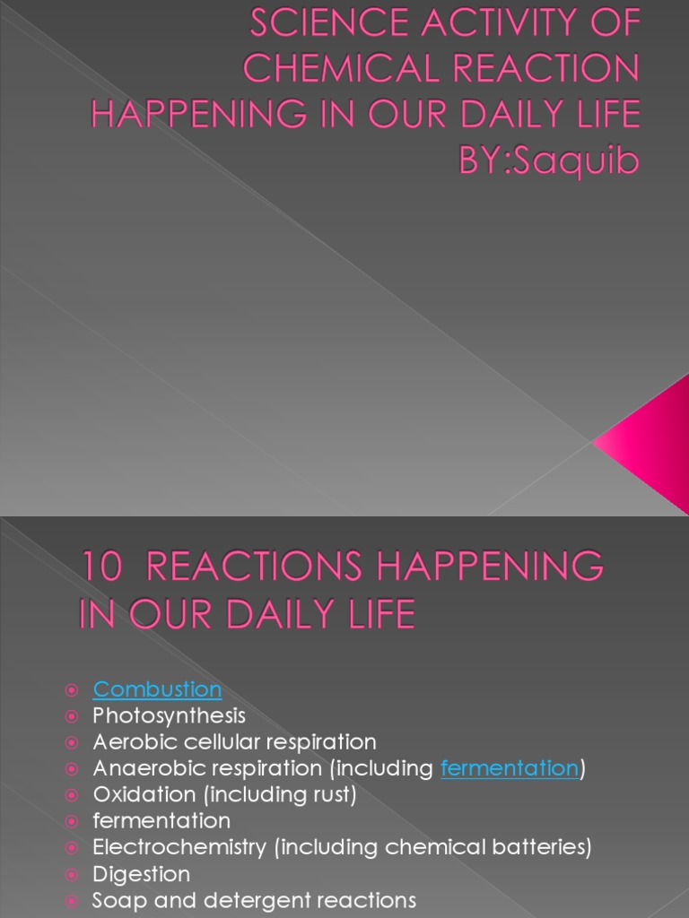SCIENCE 10 Reaction in Our Daily Life | PDF