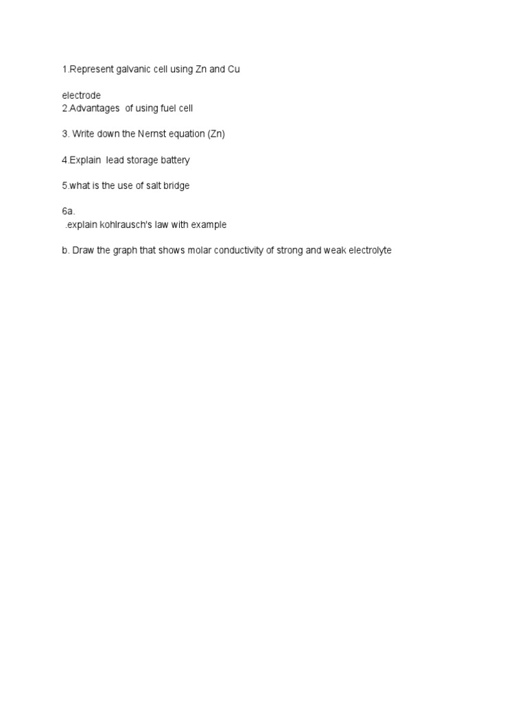 Test Paper 2 Electrochemistry PDF