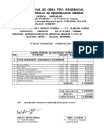 Ejemplo de Presupuesto para Contrato de Obra Civil de Ismael Escandon