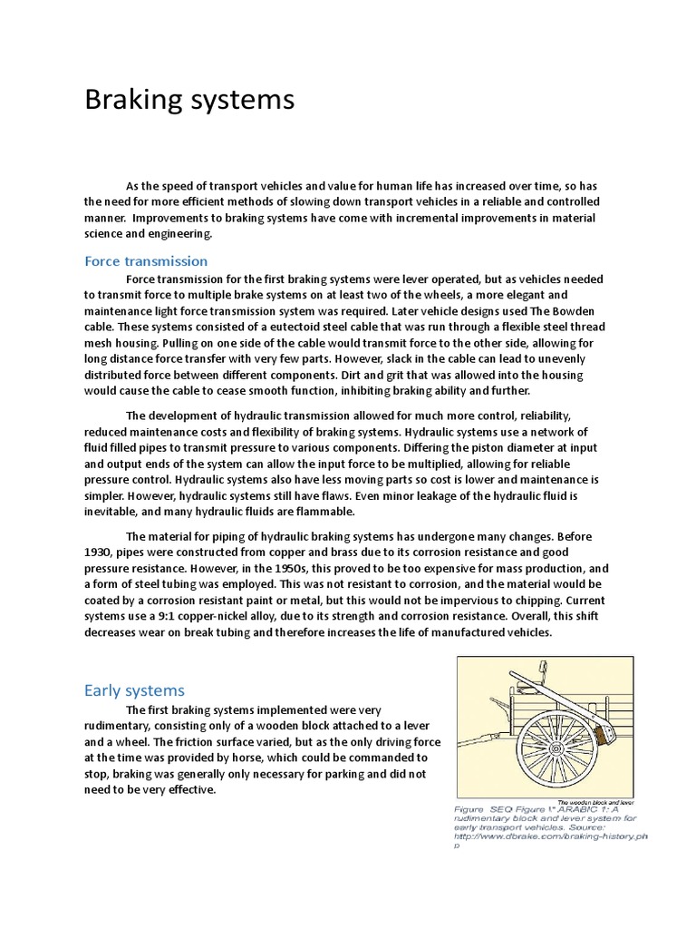 Evolution of Vehicle Braking Systems | PDF | Brake | Anti Lock Braking ...