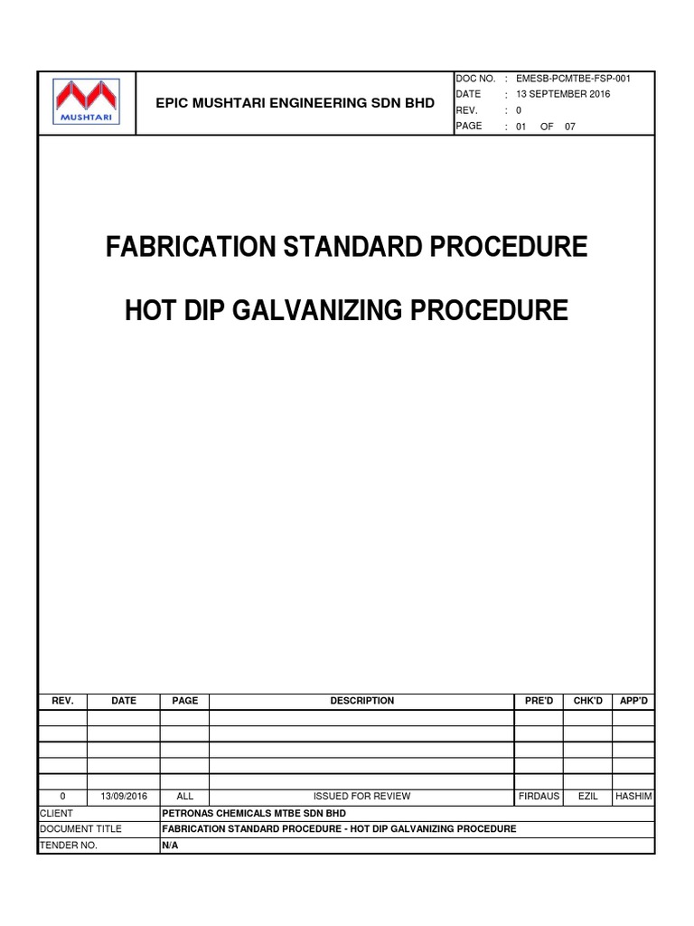 Hot Dip Galvanizing Procedure Guide | PDF | Galvanization | Secondary ...