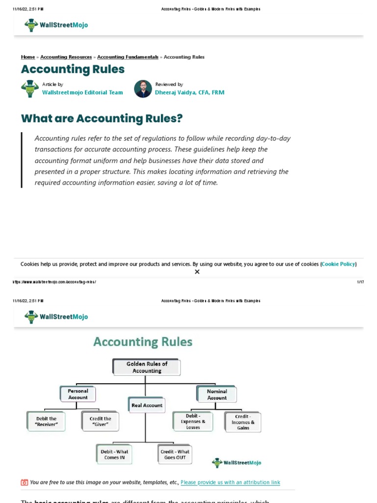 Accounting Rules Golden & Modern Rules With Examples PDF Debits