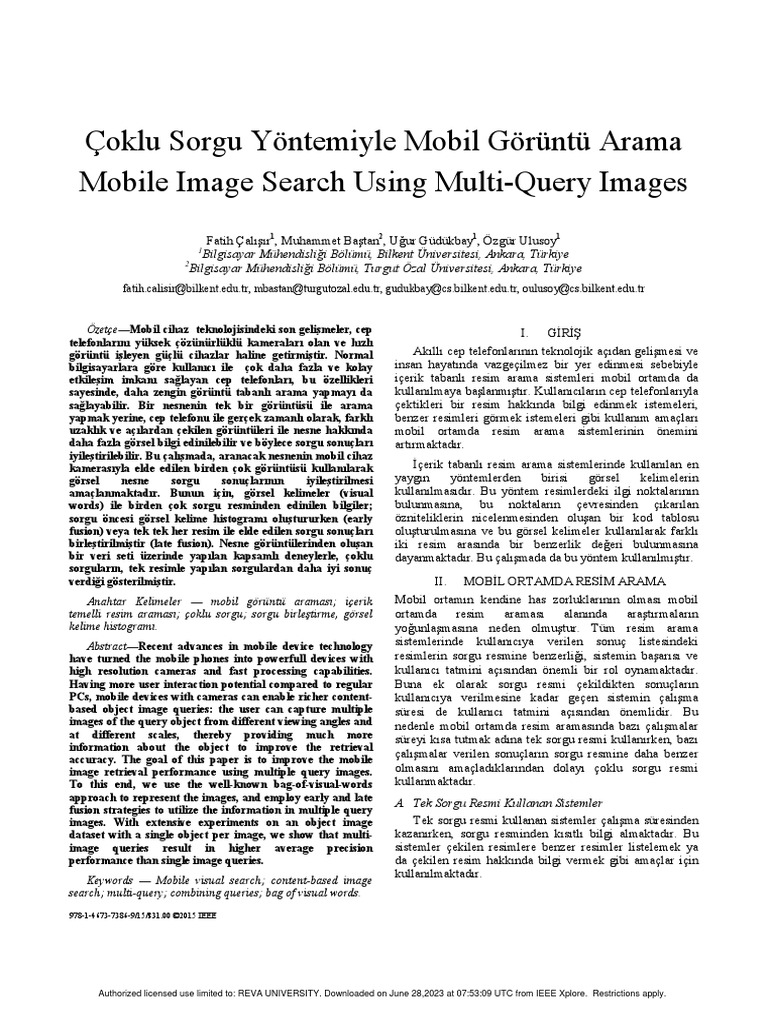 Mobile Image Search Using Multi-Query Images | PDF