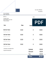 Therapy Invoice Template Word Blue Format 1