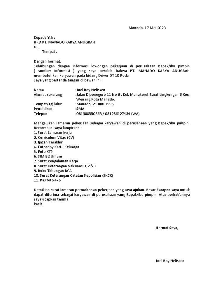 CV PT Mka | PDF | Karier & Perkembangan