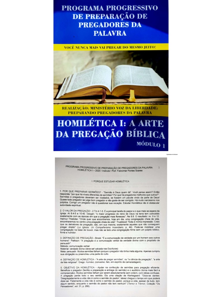 Homilética 1 - A Arte Da Pregação Bíblica - Francimar Pontes Soares | PDF