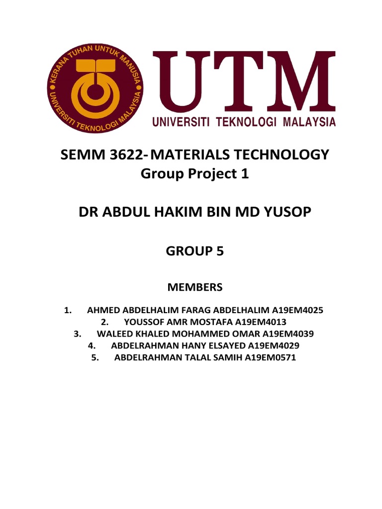 SEMM3622 Mat. Tech. Group 5 PDF Wear Gear