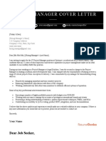 Project Manager Cover Letter Template - Corporate Modern
