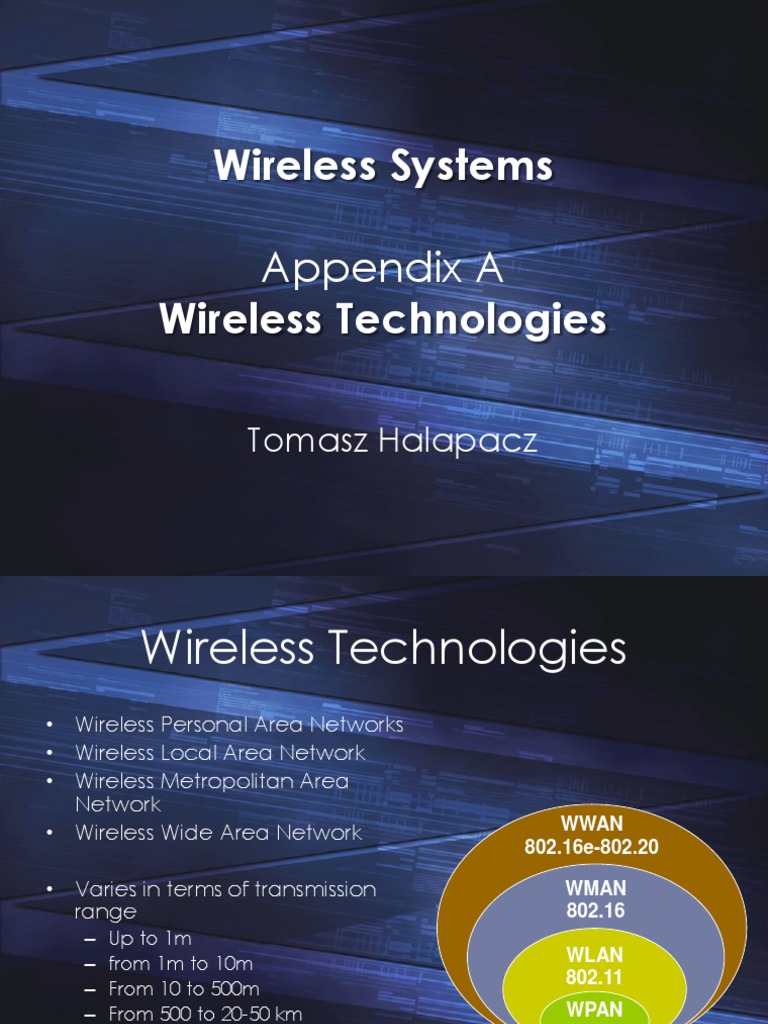 Overview of Wireless Technologies | PDF | High Speed Packet Access ...