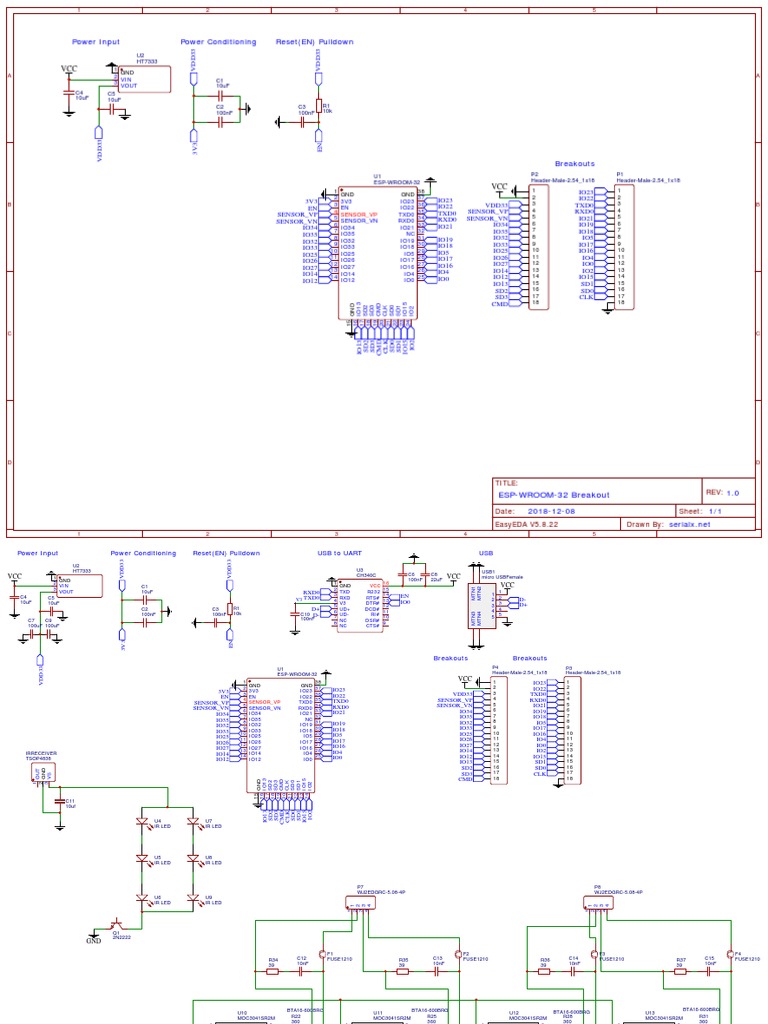 Schematic - ESP32 ESP-WROOM-32 Breakout Rev 1 Copy - 2021-05-28 | PDF
