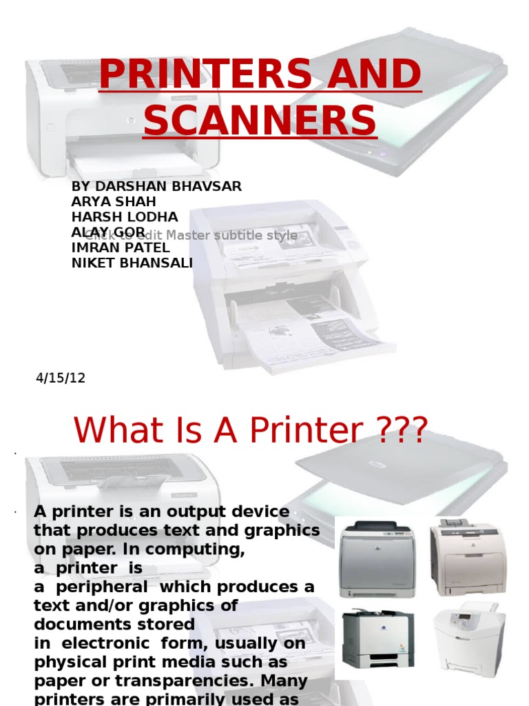 Printers and Scanners Explained | PDF | Printer (Computing) | Image Scanner