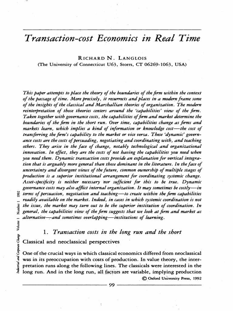 Real time pdf transaction cost economics