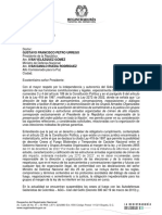 Carta Del Registrador Nacional Del Estado Civil Al Presidente Petro