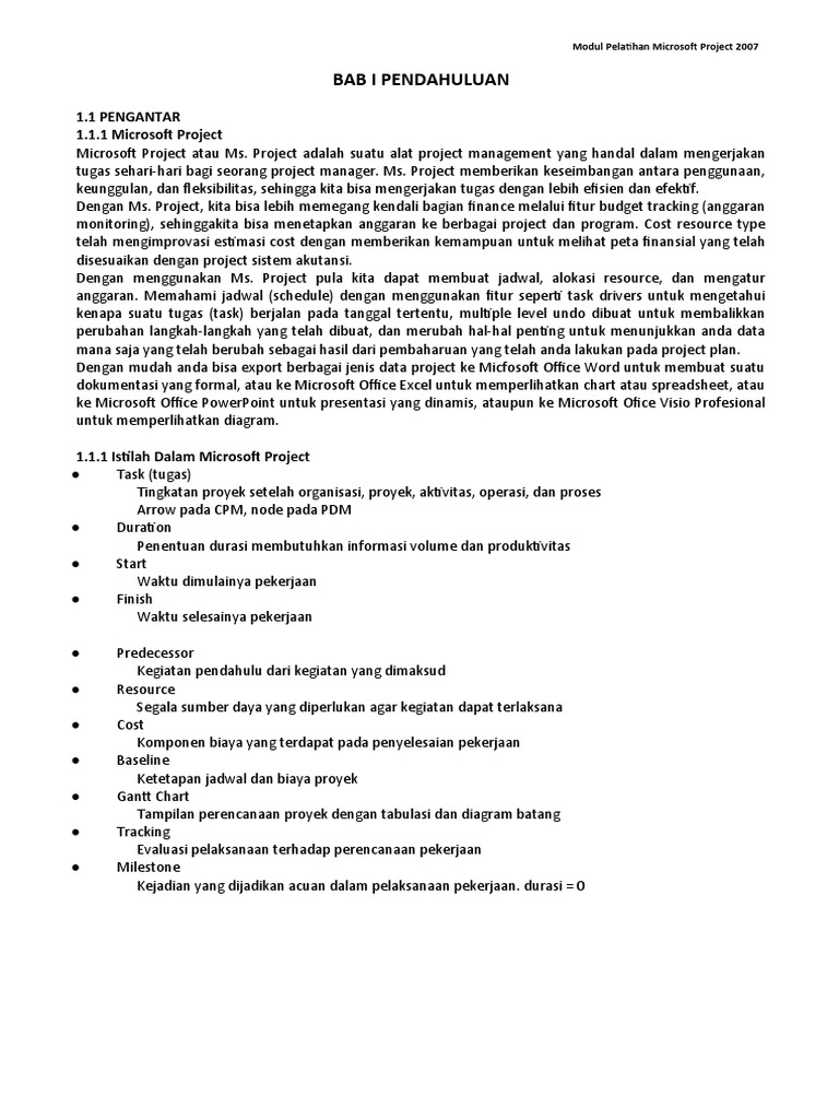 Tutorial ms project untuk proyek konstruksi pdf
