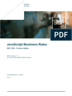 JavaScript Business Rules - 250 Course Outline