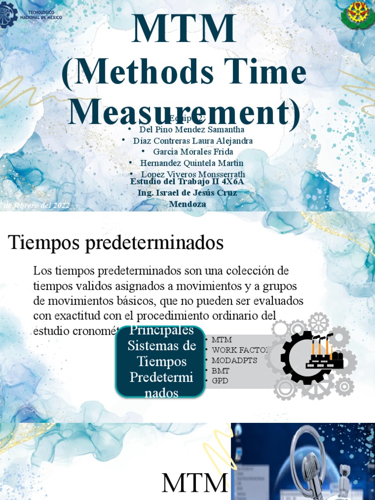 Methods Time Measurement | PDF | Hora | Mano
