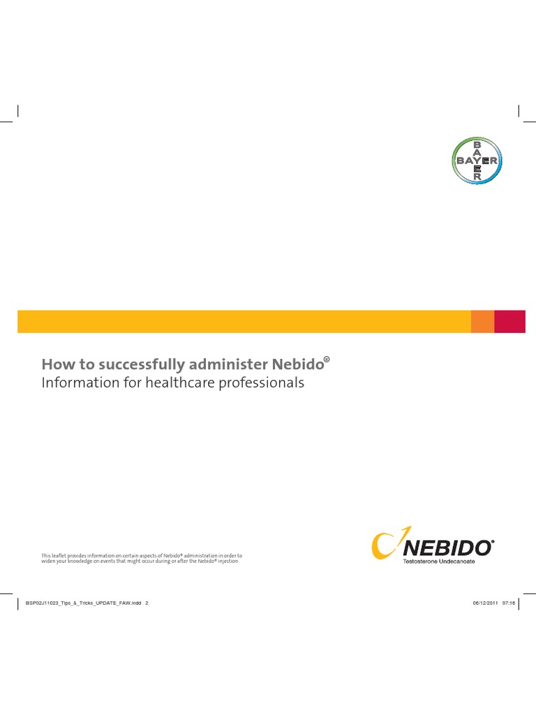 RMM 2012-07-24 NEBIDO Information For HCP | PDF | Injection (Medicine ...