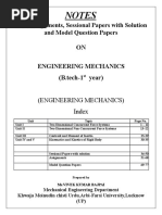 Engineering Mechanics Notes and Paper