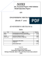 Engineering Mechanics Notes and Paper