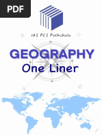 Geography (English) One Liner