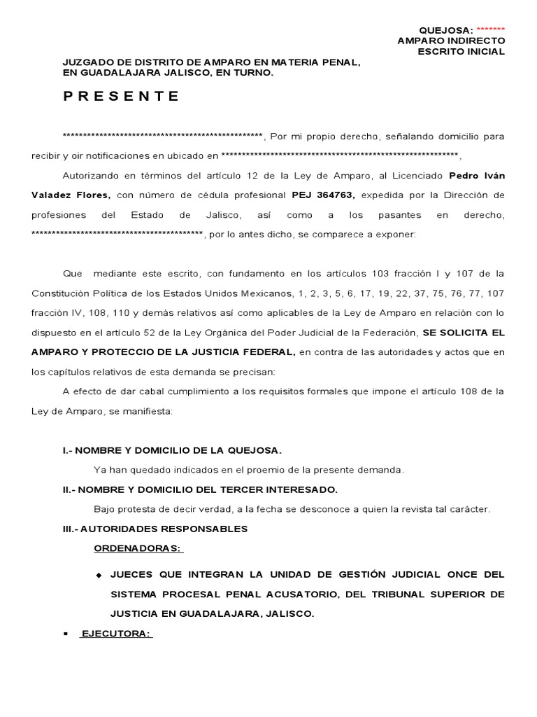 Amparo contra orden de aprehensión | PDF | Violación | Demanda judicial