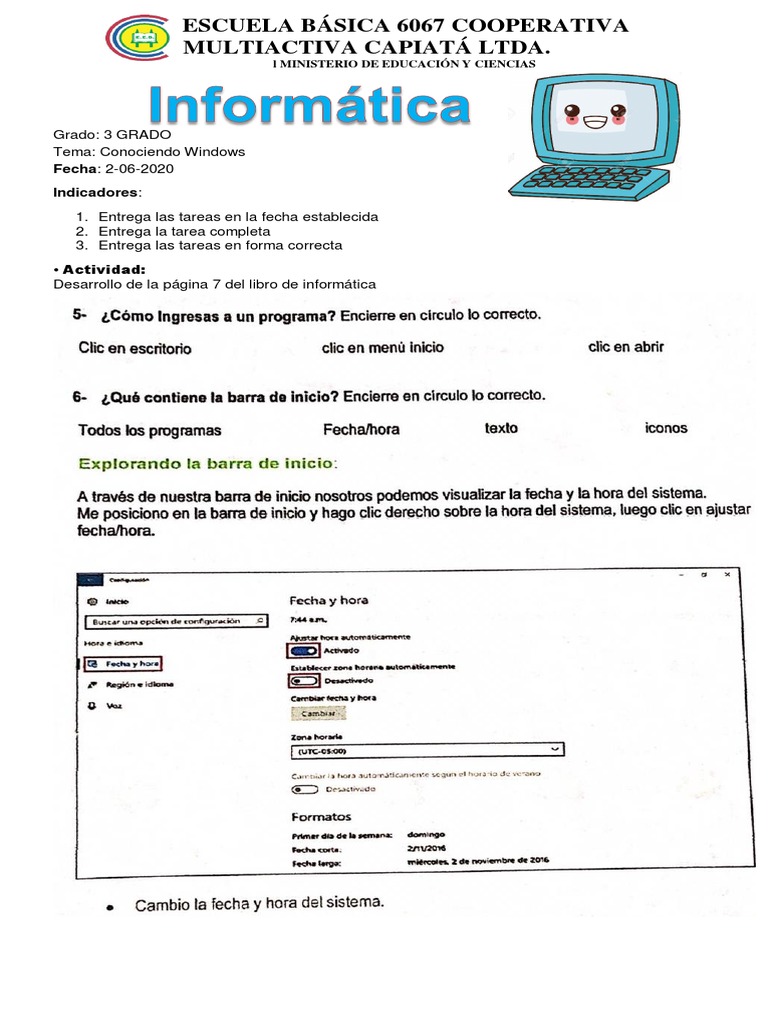 Actividades de Informática 3er Grado | PDF | Arte
