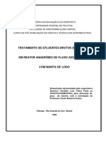 TRATAMENTO DE EFLUENTES BRUTOS DE CURTUME EM REATOR ANAERÓBIO DE FLUXO ASCENDENTE COM MANTA DE LODOtação Mestrado