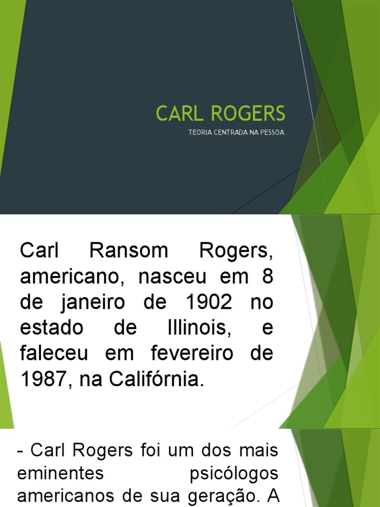 CARL ROGERS - Slides | PDF | Autorrealização | Empatia