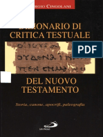 Sergio Cingolani - Dizionario Di Critica Testuale Del Nuovo Testamento. Storia, Canone, Apocrifi, Paleografia (2008, San Paolo)