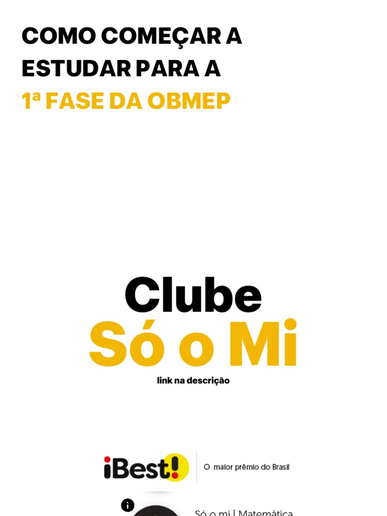 Como Comecar A Estudar para A 1 Fase Da OBMEP-1 | PDF