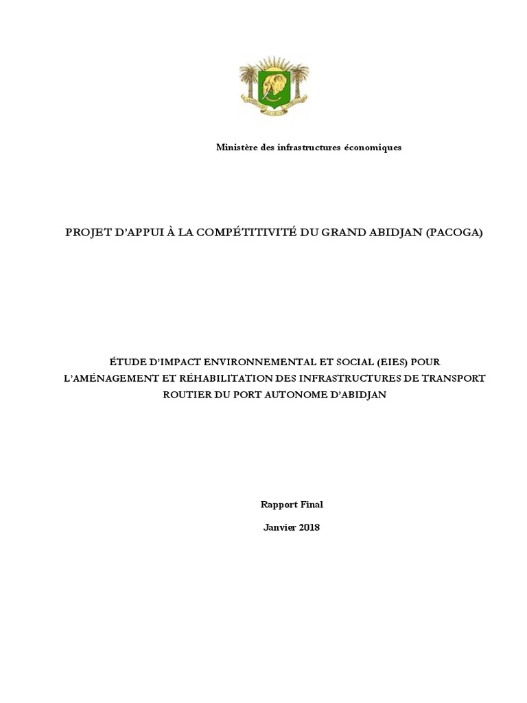Impact Environnemental du Projet PACOGA | PDF | Environnement naturel ...