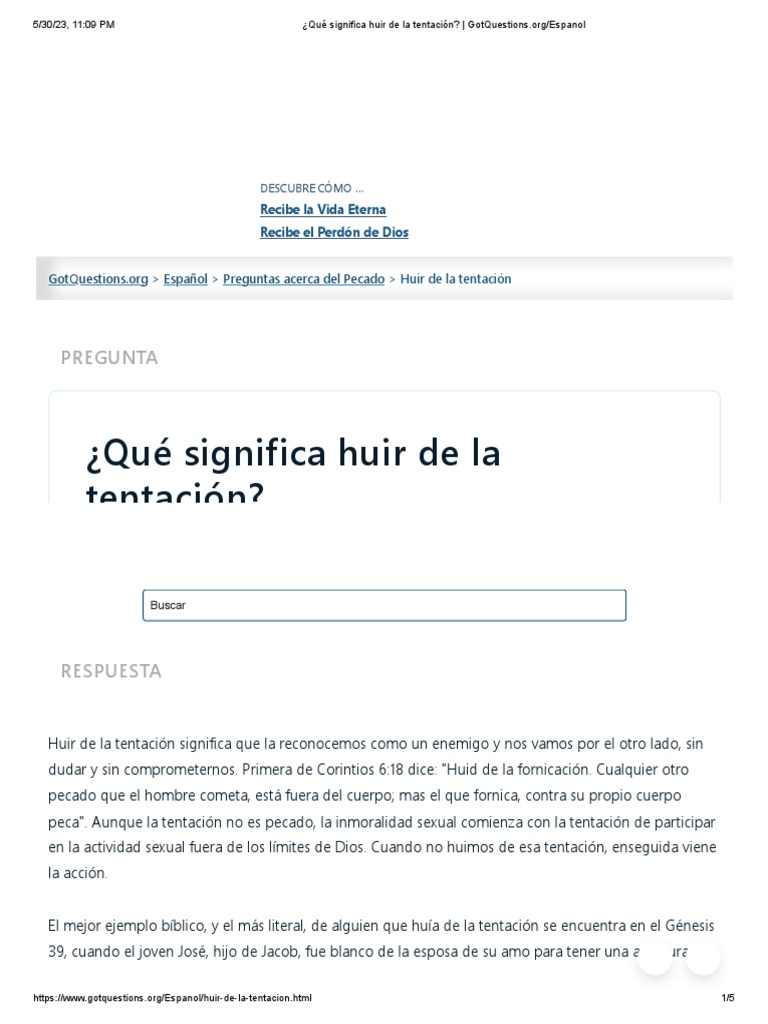 ¿Qué Significa Huir de La Tentación - GotQuestions - Org - Espanol ...