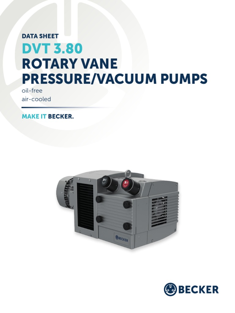 Becker DVT 3.80 Pump Specifications | PDF | Vacuum | Energy Technology