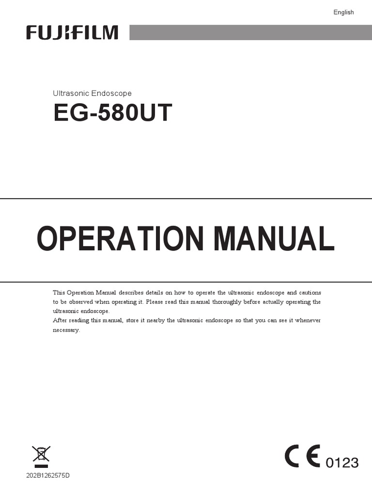 EG580UT Operation Manual PDF Endoscopy Sterilization (Microbiology)