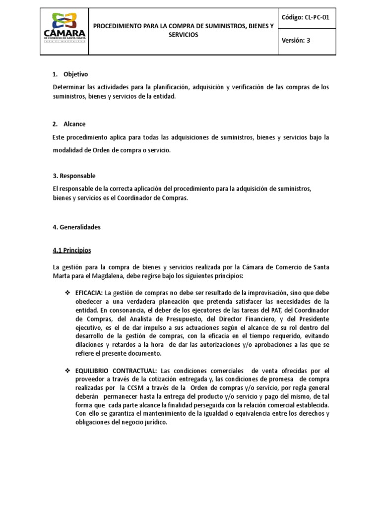 Procedimiento de Compra de Suministros | PDF | Presupuesto | Planificación