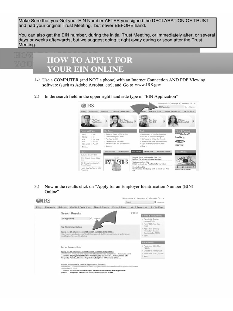 SpcTrust Ein Instructions PDF